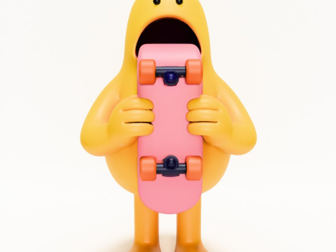 3D Baskı Paten Sanatı Oyuncak 3D Model