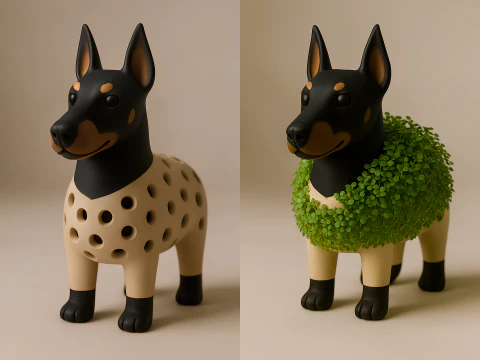 3D Baskı Doberman köpeği Filiz Tohumu Chia Turp mikroyeşiller Mercimek filizi Çimlendirme Cihazı 3D Model
