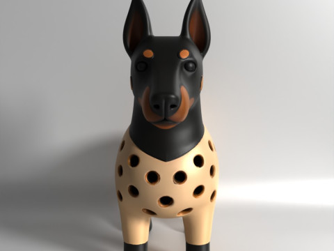 3D Printing Doberman dog Sprouter Seed Chia Radish microgreens Lentil sprouts Germinator Modelo 3D