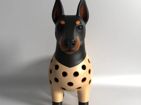 Druk 3D Doberman pies kiełkujący nasiona chia rzodkiewka mikrogreeny kiełki soczewicy kiełkownik Model 3D