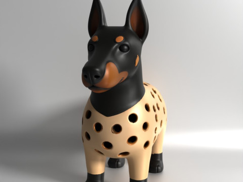 3D Printing Doberman dog Sprouter Seed Chia Radish microgreens Lentil sprouts Germinator Modelo 3D