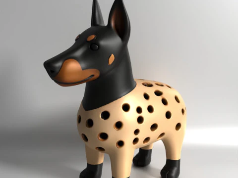 Druk 3D Doberman pies kiełkujący nasiona chia rzodkiewka mikrogreeny kiełki soczewicy kiełkownik Model 3D