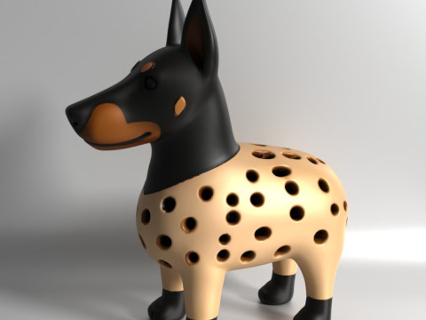 3D Printing Doberman dog Sprouter Seed Chia Radish microgreens Lentil sprouts Germinator Modelo 3D