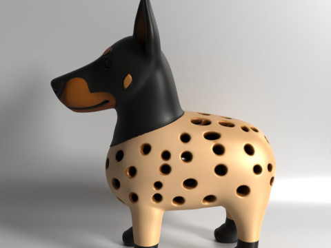 3D Printing Doberman dog Sprouter Seed Chia Radish microgreens Lentil sprouts Germinator Modelo 3D