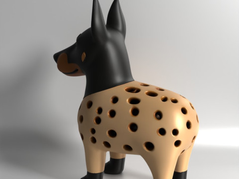 3D Printing Doberman dog Sprouter Seed Chia Radish microgreens Lentil sprouts Germinator Modelo 3D