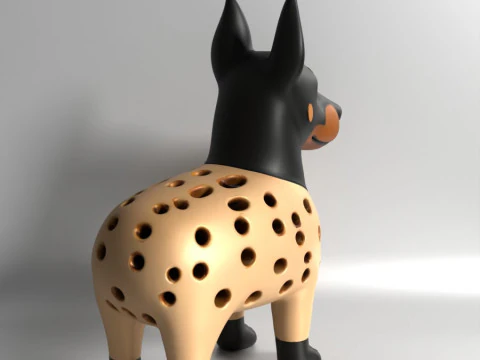 Druk 3D Doberman pies kiełkujący nasiona chia rzodkiewka mikrogreeny kiełki soczewicy kiełkownik Model 3D