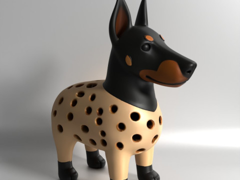 3D Printing Doberman dog Sprouter Seed Chia Radish microgreens Lentil sprouts Germinator Modelo 3D