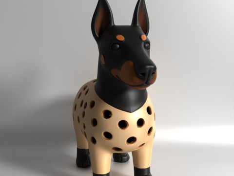 3D Printing Doberman dog Sprouter Seed Chia Radish microgreens Lentil sprouts Germinator Modelo 3D