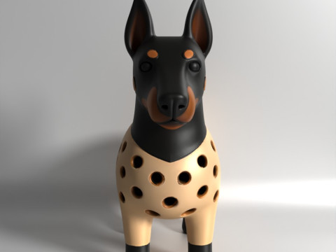 3D Printing Doberman dog Sprouter Seed Chia Radish microgreens Lentil sprouts Germinator Modelo 3D