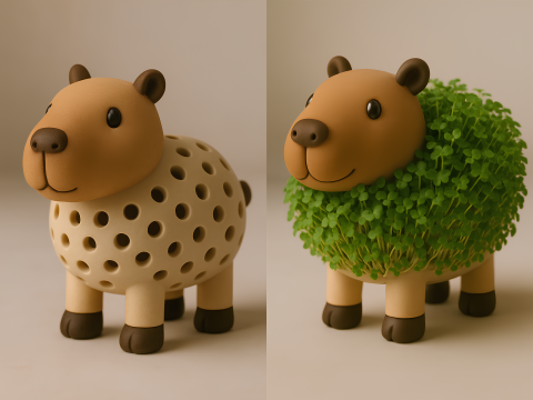 3D Printing Capybara Sprouter Seed Chia Radish microgreens Lentil sprouts Germinator 3D मॉडल