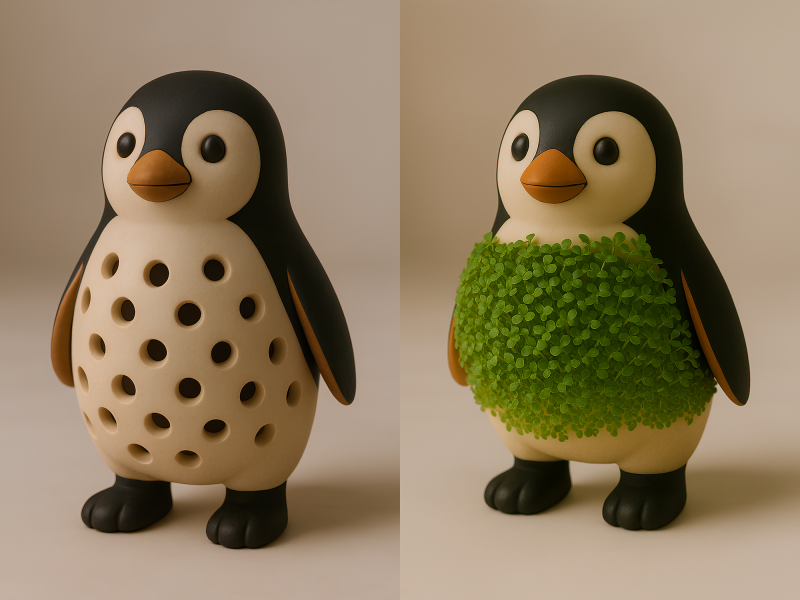 3D Printing Penguin Sprouter Seed Chia Radish microgreens Lentil sprouts Germinator 3D 모델 .c4d .max .obj .3ds .fbx .stl .blend 
