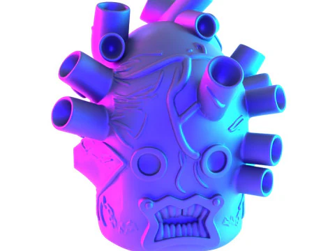 3D-Druck Shin Heart Mask Anime Manga Dorohedoro Spielzeug 3D Modell