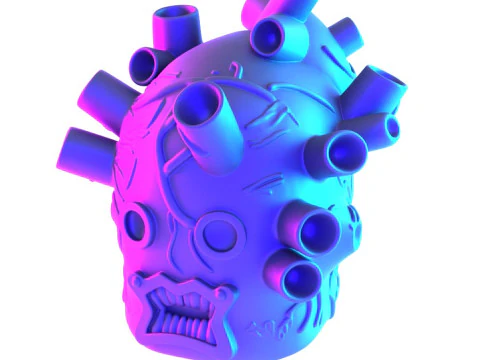 3D-Druck Shin Heart Mask Anime Manga Dorohedoro Spielzeug 3D Modell