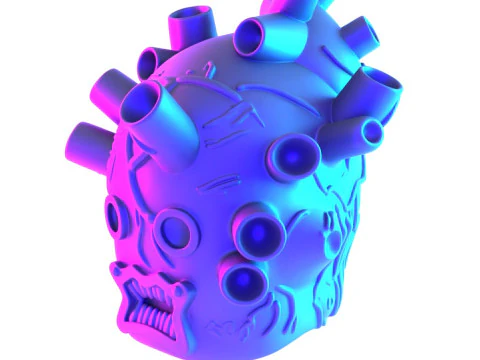 3D-Druck Shin Heart Mask Anime Manga Dorohedoro Spielzeug 3D Modell