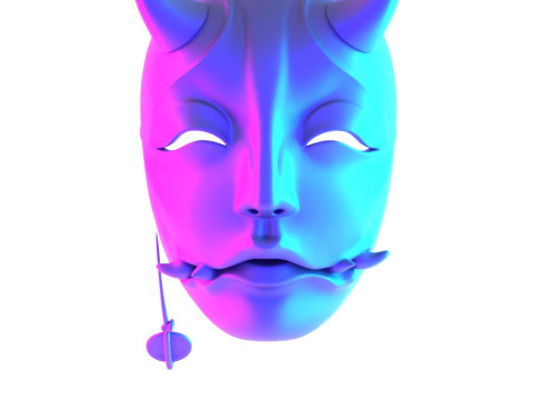 3D Printing Japanese Oni Cursed Beauty Hannya Yokai Nipponese toy Model 3D