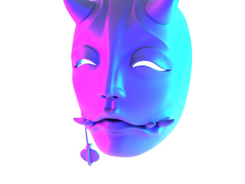 3D Printing Japanese Oni Cursed Beauty Hannya Yokai Nipponese toy Model 3D
