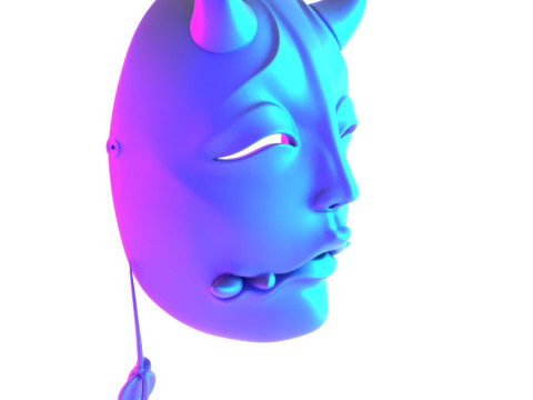 3D Printing Japanese Oni Cursed Beauty Hannya Yokai Nipponese toy Model 3D