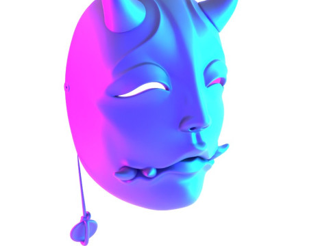 3D Printing Japanese Oni Cursed Beauty Hannya Yokai Nipponese toy Model 3D