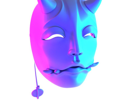 3D Printing Japanese Oni Cursed Beauty Hannya Yokai Nipponese toy Model 3D