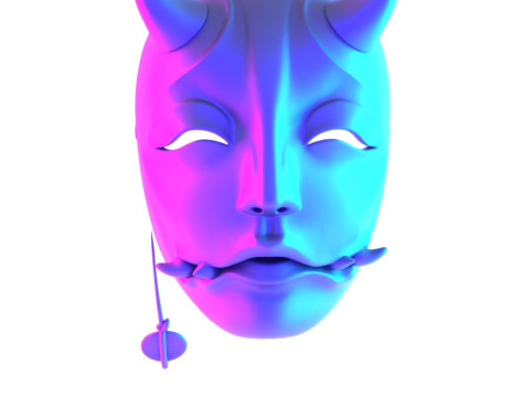 3D Printing Japanese Oni Cursed Beauty Hannya Yokai Nipponese toy Model 3D