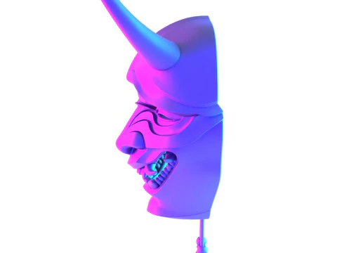 3D プリント日本のネオンサイバーパンク妖怪パープル日本のおもちゃ 3Dモデル