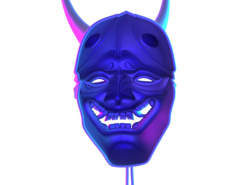 3D Printing Japanese neon Cyberpunk Yokai Purple Nipponese toy 3D 模型