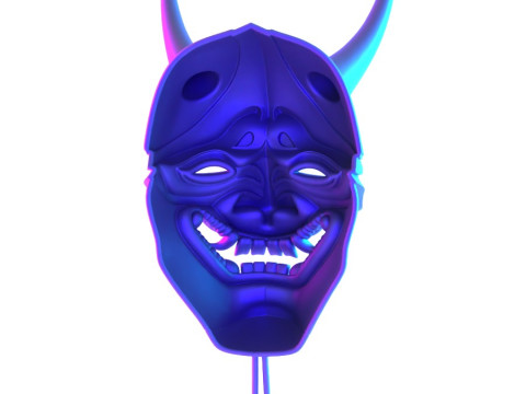 3D Printing Japanese neon Cyberpunk Yokai Purple Nipponese toy 3D 模型