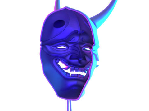 3D Printing Japanese neon Cyberpunk Yokai Purple Nipponese toy 3D 模型