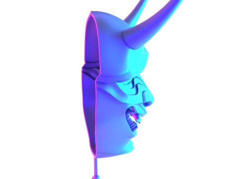 3D Printing Japanese neon Cyberpunk Yokai Purple Nipponese toy 3D 模型