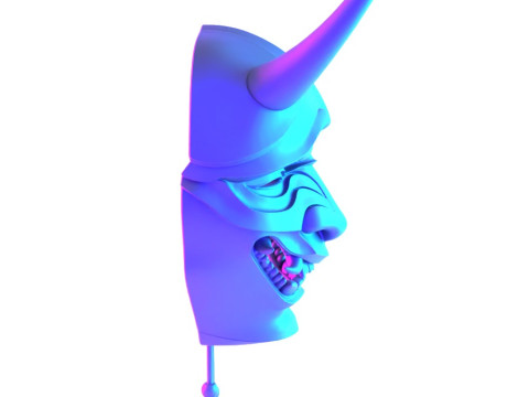 3D Printing Japanese neon Cyberpunk Yokai Purple Nipponese toy 3D 模型