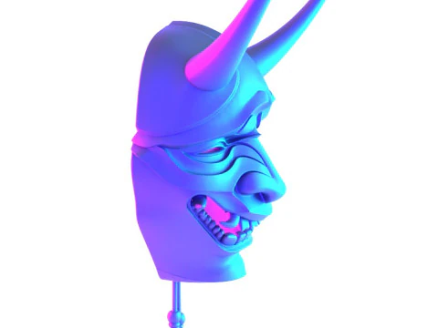 3D プリント日本のネオンサイバーパンク妖怪パープル日本のおもちゃ 3Dモデル
