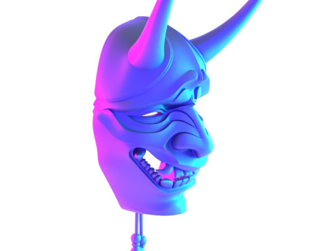 3D Printing Japanese neon Cyberpunk Yokai Purple Nipponese toy 3D 模型