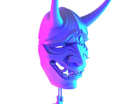 3D プリント日本のネオンサイバーパンク妖怪パープル日本のおもちゃ 3Dモデル