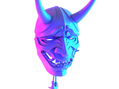 3D Printing Japanese neon Cyberpunk Yokai Purple Nipponese toy 3D 模型