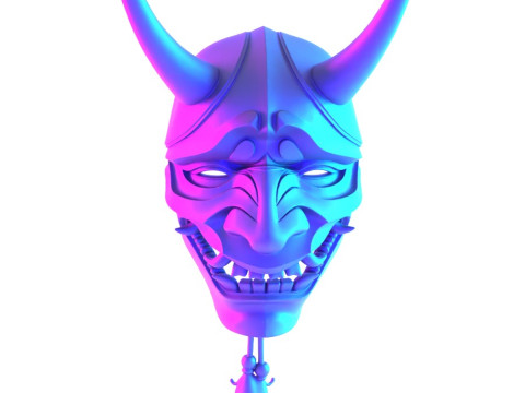 3D Printing Japanese neon Cyberpunk Yokai Purple Nipponese toy 3D 模型