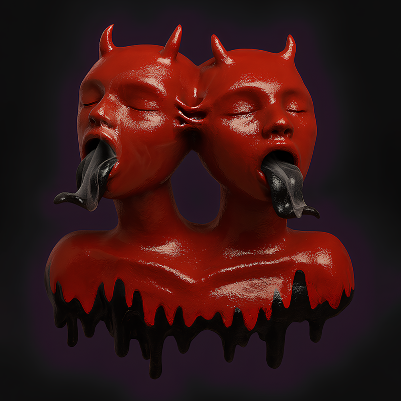 3D Printing Japanese Oni Twins Black Tongue Nipponese drip toy 3D मॉडल .c4d .max .obj .3ds .fbx .stl .blend 