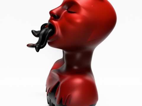 3D Printing Japanese Oni Twins Black Tongue Nipponese drip toy 3D मॉडल