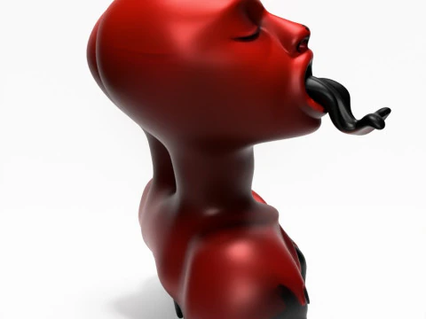 3D Printing Japanese Oni Twins Black Tongue Nipponese drip toy 3D Model