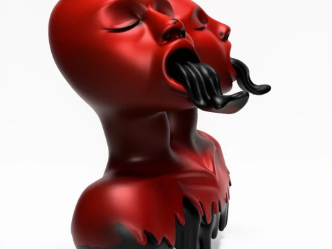 3D Printing Japanese Oni Twins Black Tongue Nipponese drip toy 3D Model