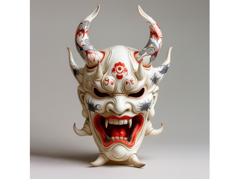 3D Printing Japanese Oni Yokai Irezumi Ceremonial Divine Nipponese toy Model 3D