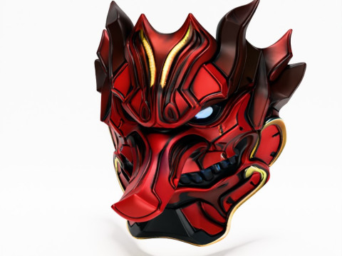 3D Printing Japanese Cyber Oni Crimson Samurai Nipponese toy Modèle 3D