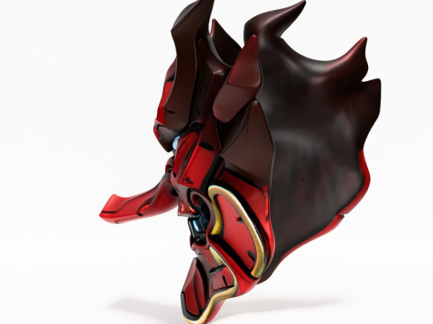 3D Printing Japanese Cyber Oni Crimson Samurai Nipponese toy Modèle 3D