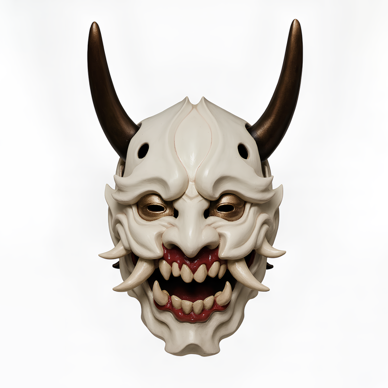 3D Printing Japanese White Fang Oni Beast Hannya Nipponese toy 3D Model .c4d .max .obj .3ds .fbx .stl .blend 