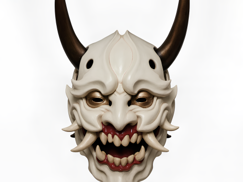 3D Printing Japanese White Fang Oni Beast Hannya Nipponese toy 3D Model