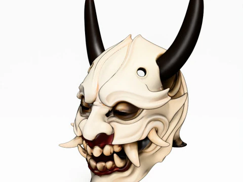3D Printing Japanese White Fang Oni Beast Hannya Nipponese toy 3D Model
