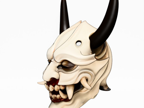 3D Printing Japanese White Fang Oni Beast Hannya Nipponese toy 3D Model