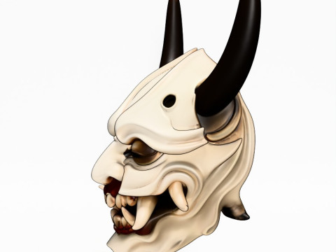 3D Printing Japanese White Fang Oni Beast Hannya Nipponese toy 3D Model