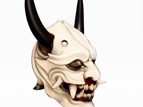 3D Printing Japanese White Fang Oni Beast Hannya Nipponese toy 3D Model