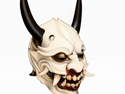 3D Printing Japanese White Fang Oni Beast Hannya Nipponese toy 3D Model