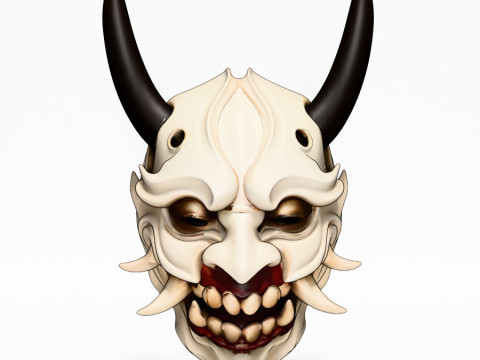 3D Printing Japanese White Fang Oni Beast Hannya Nipponese toy 3D Model